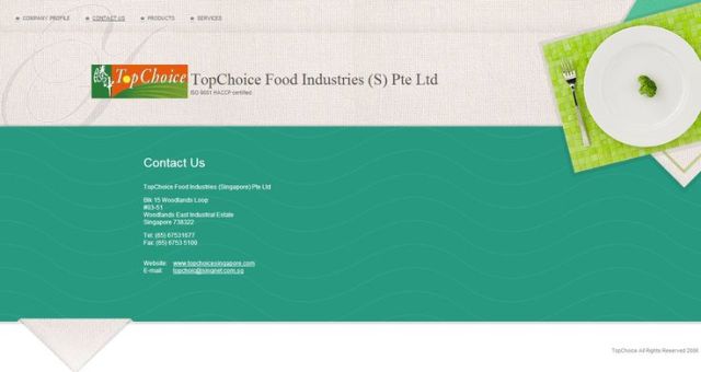 Top Choice Food Industries. 15 corporate website designs by alittletypical.